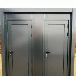 Container sanitario collegabile WC + lavabo + doccia – colore grigio